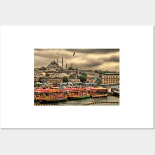 Turkey. Istanbul. Eminönü district. View from Galata bridge. Posters and Art